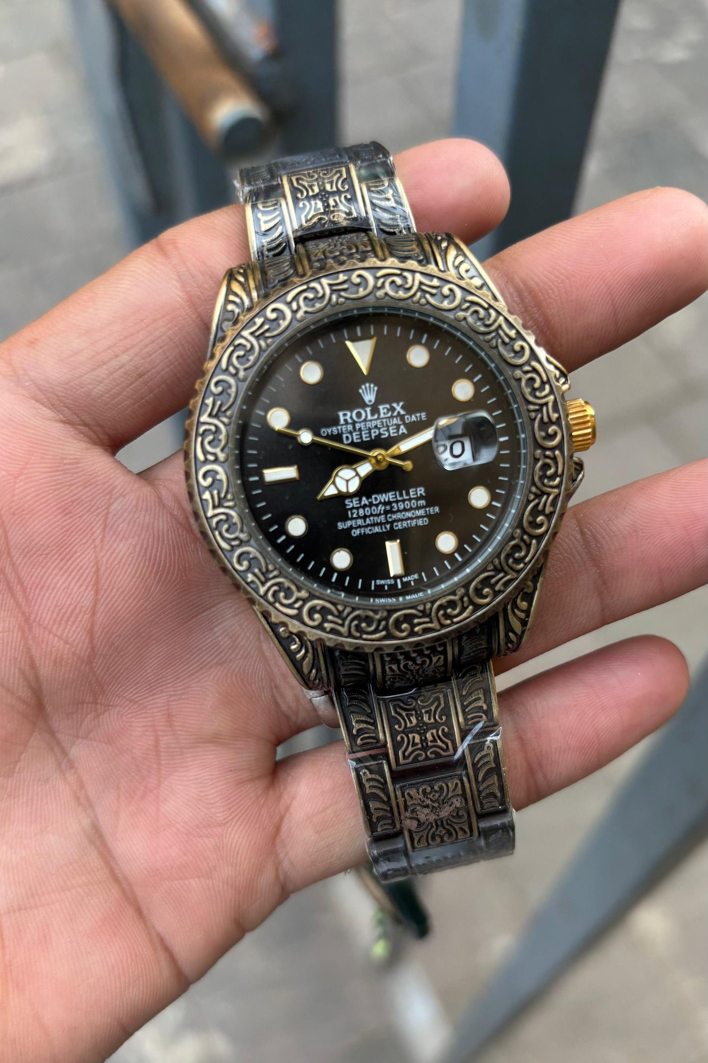 Ro-lex One of The Most Black Dial Handmade Design Men's Watch