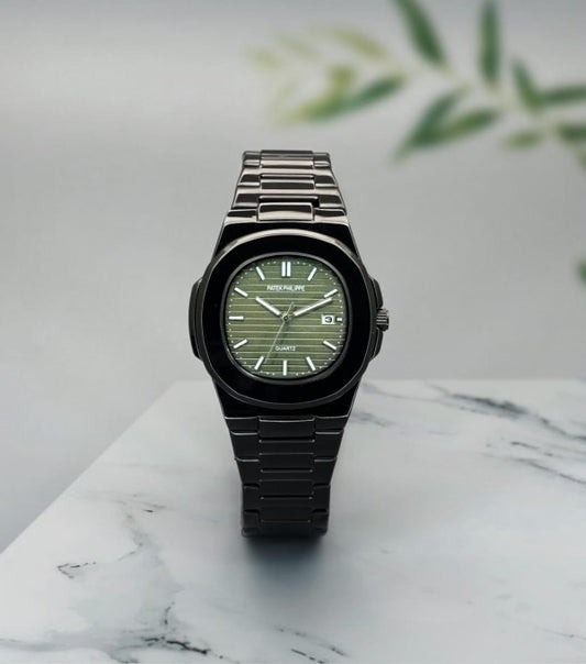 Patek Philippe Green Dial Metal Belt Men's Watch