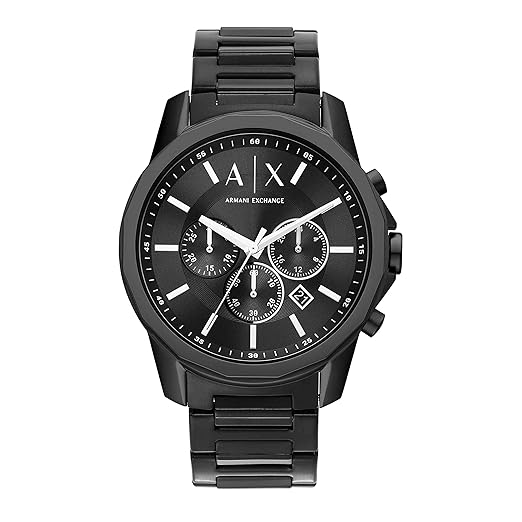 AX Black Chronograph Metal Belt Men's Watch
