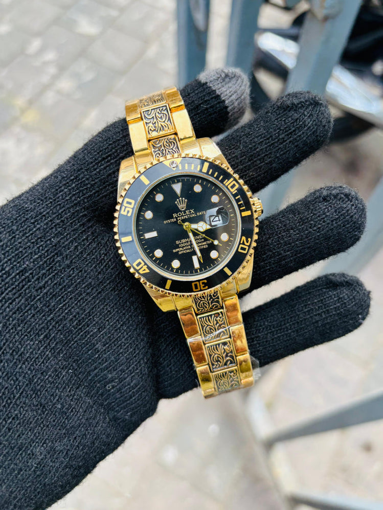 Rol-ex One of The Most Black Dial Handmade Watch For Men's