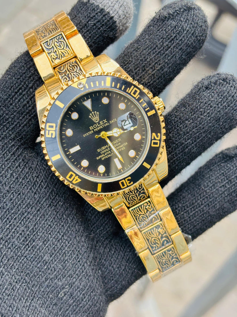 Rol-ex One of The Most Black Dial Handmade Watch For Men's