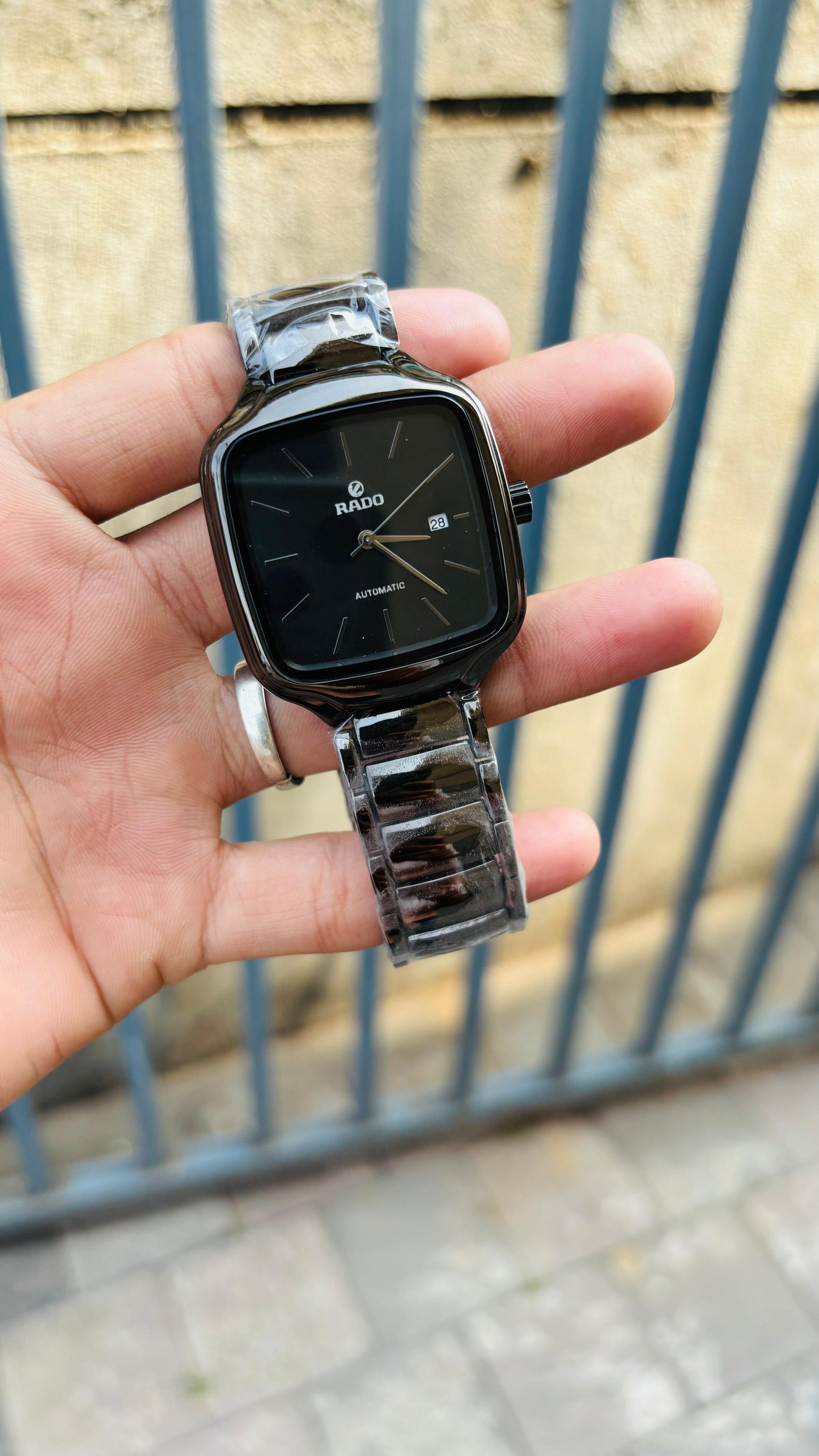 Rado True Square Automatic Black Dial Watch For Men's