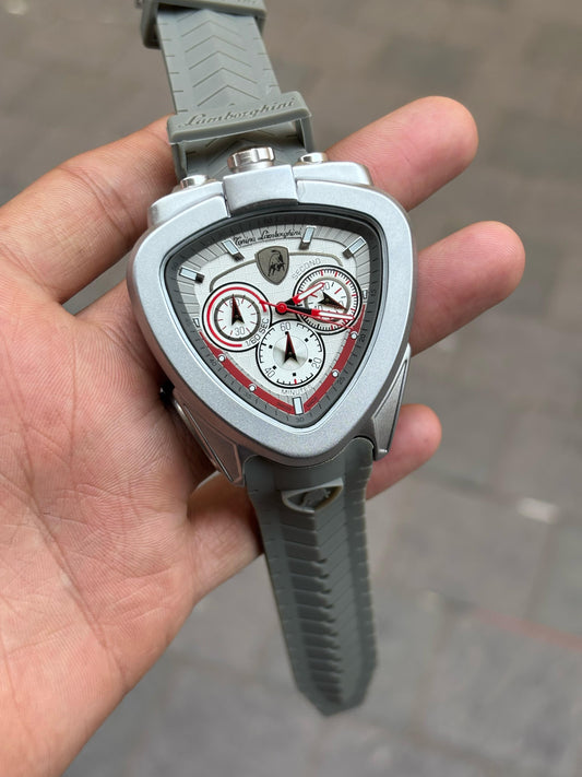 Lamborghini New Spyder White Dial Quartz Chronograph Men's Watch