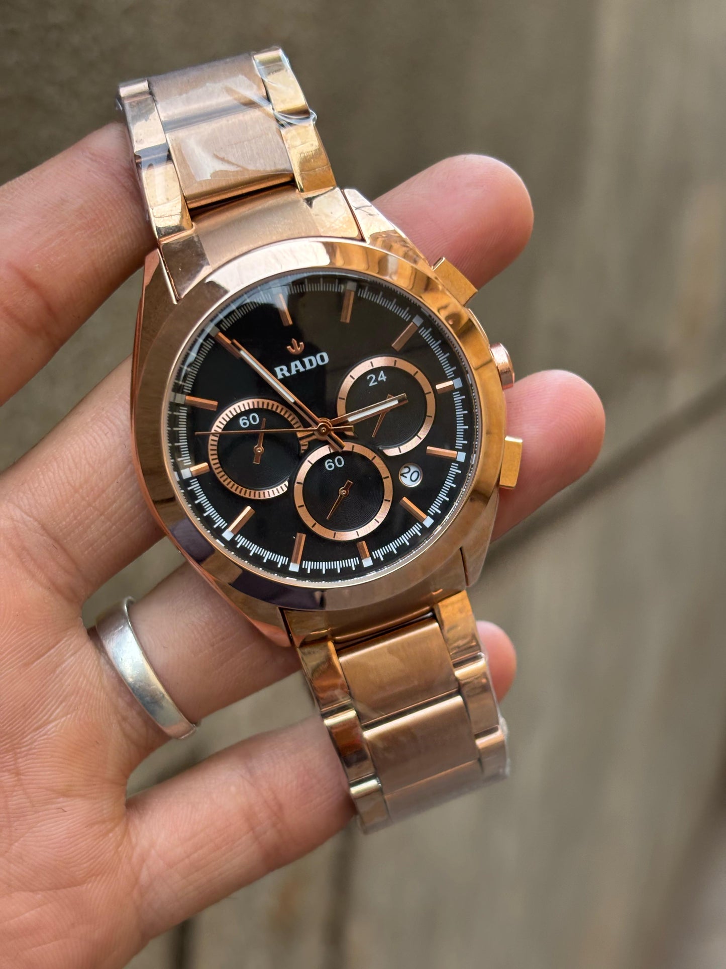 Rado HyperChrome Rose Gold Black Dial Chronograph Men's Watch