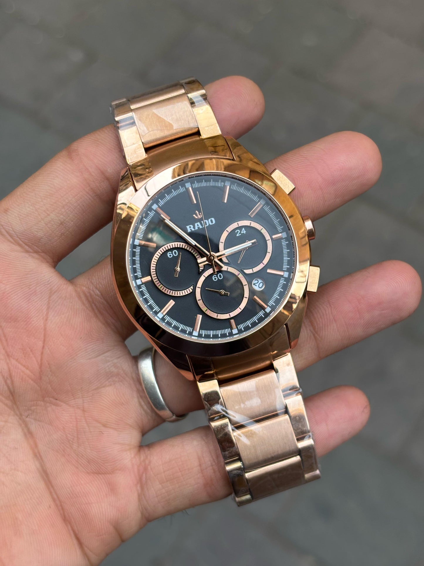 Rado HyperChrome Rose Gold Black Dial Chronograph Men's Watch
