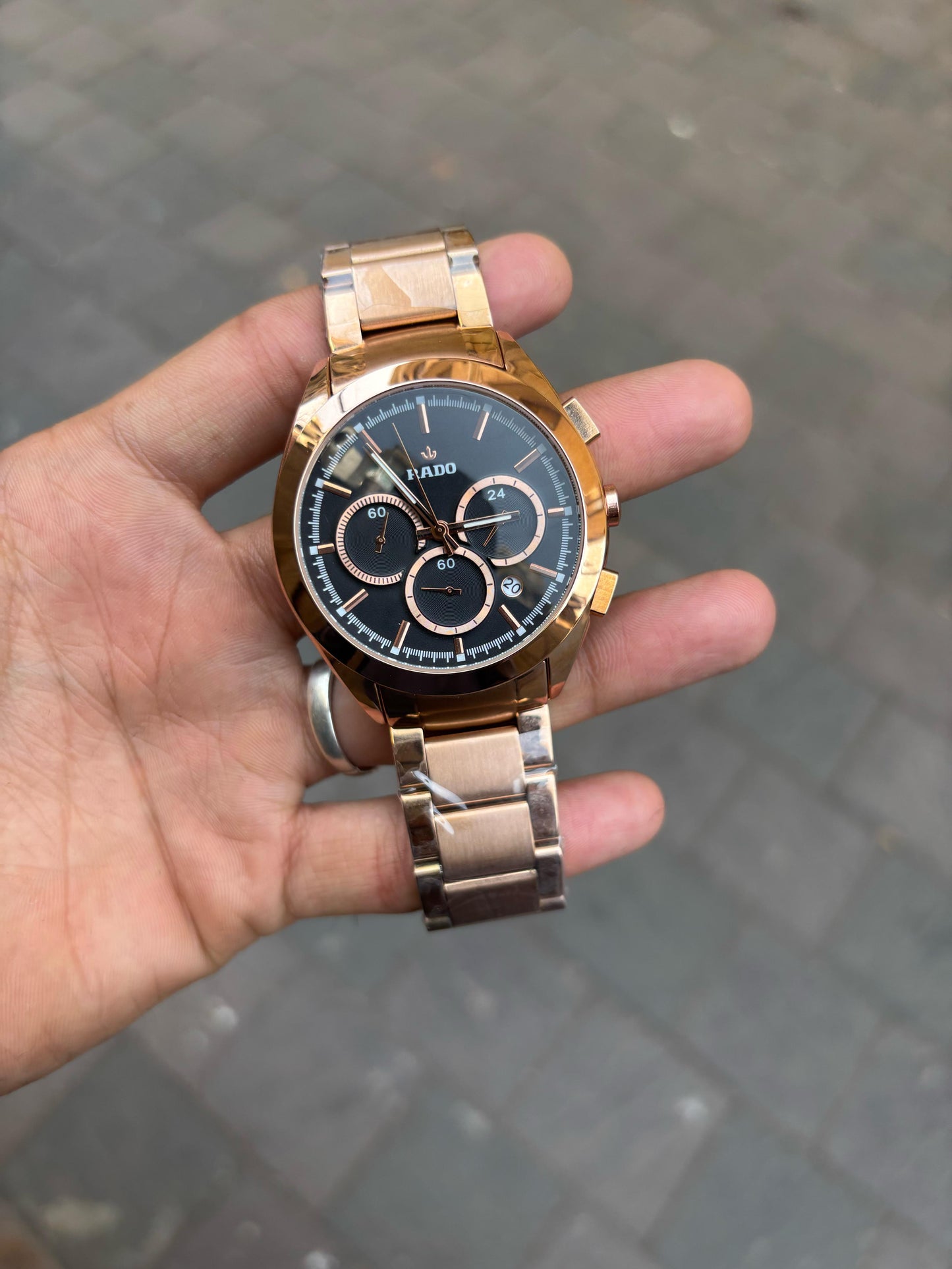 Rado HyperChrome Rose Gold Black Dial Chronograph Men's Watch