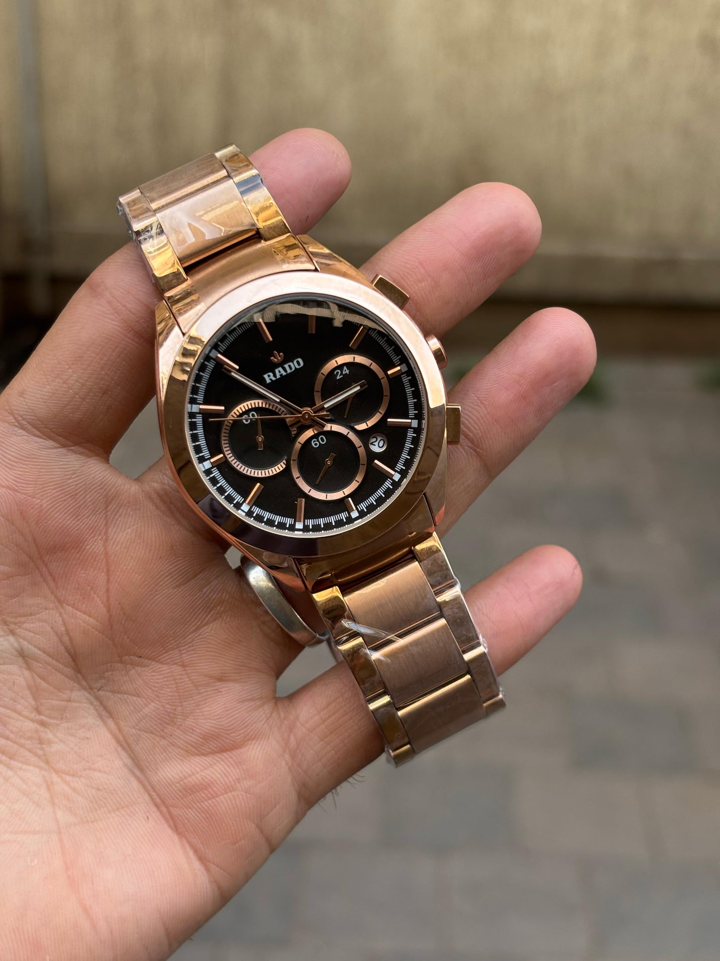 Rado HyperChrome Rose Gold Black Dial Chronograph Men's Watch