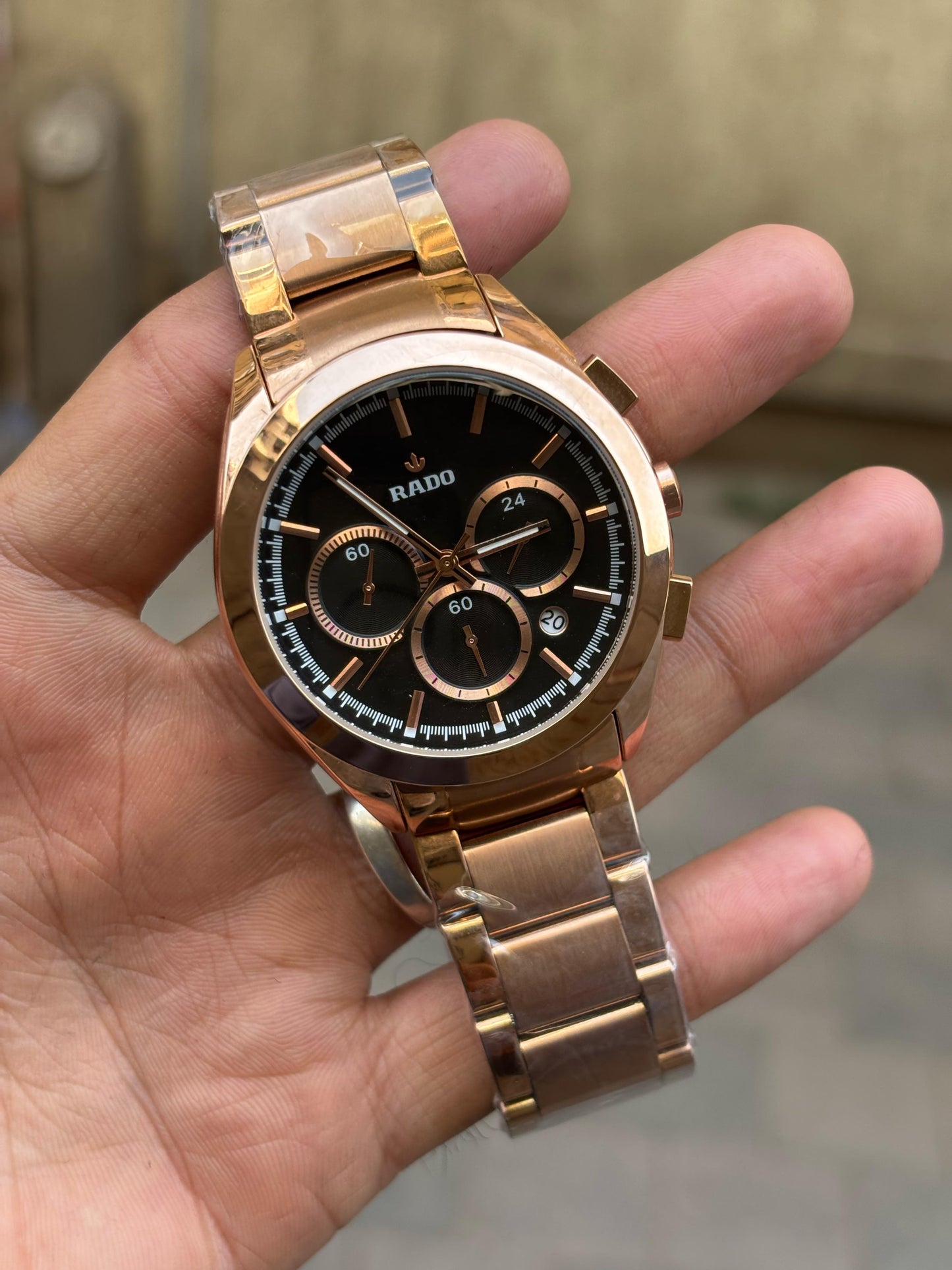 Rado HyperChrome Rose Gold Black Dial Chronograph Men's Watch
