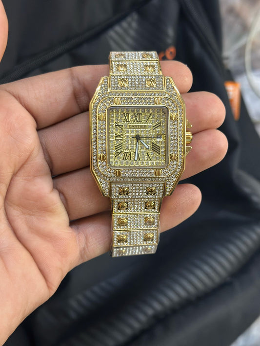 Cartier Gold Diamond Men's Watch