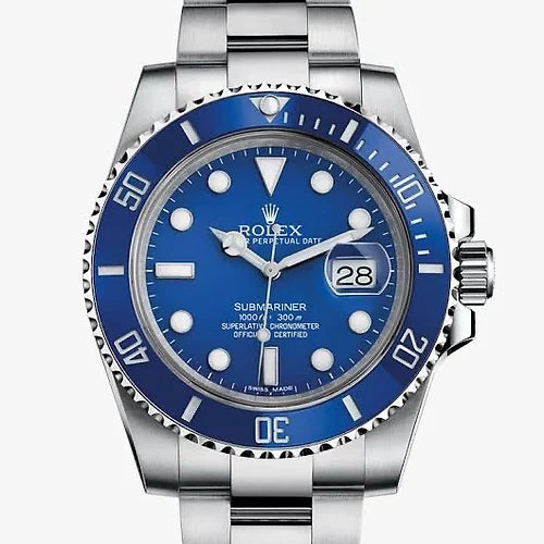 Rol-ex Automatic Blue Dial Analog Silver Chain Metal Men's Watch