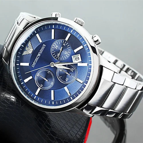 Empo-rio Ar-mani Blue Dial Chronograph Men's Watch