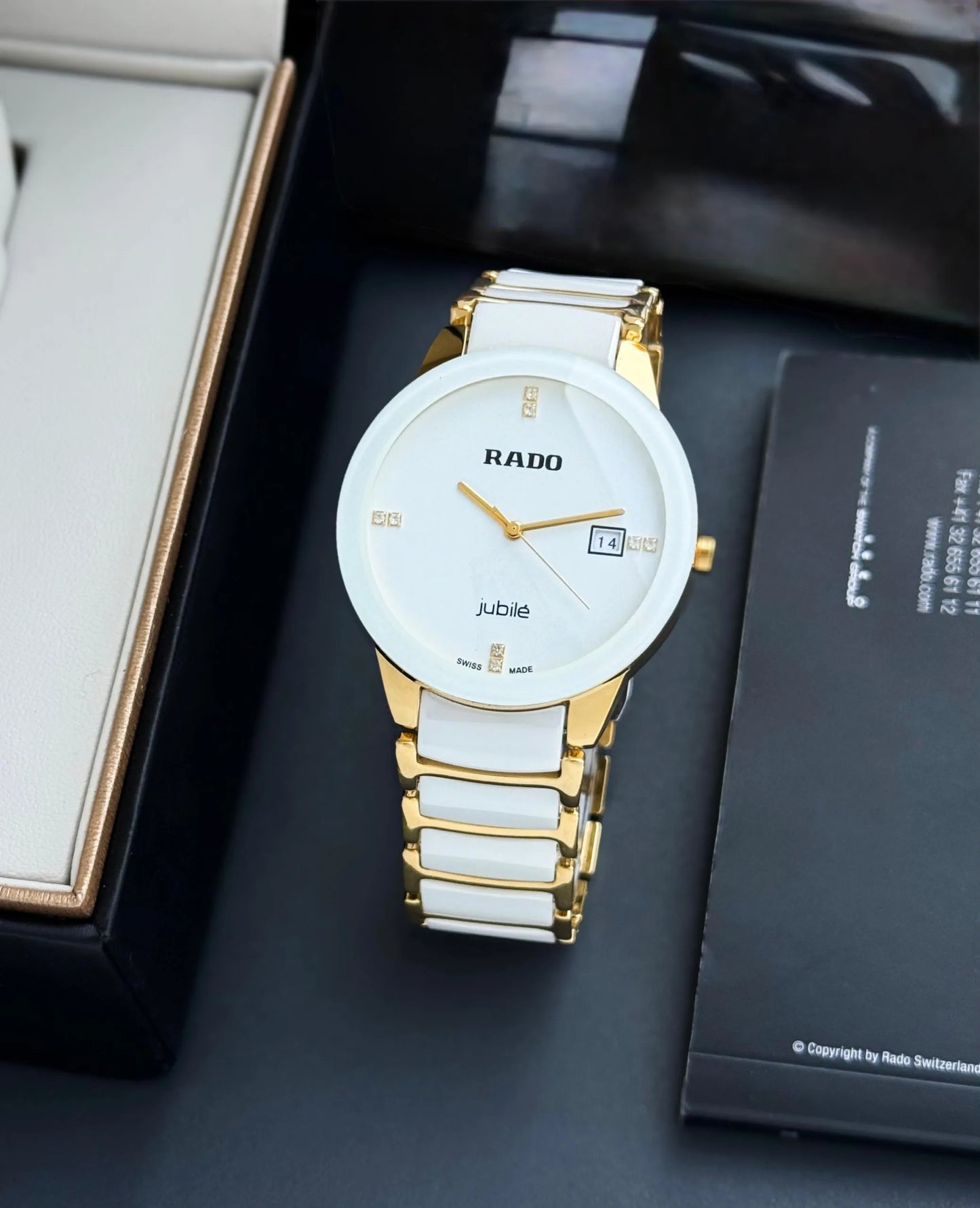 Rado Ceramic White Dial For Men's Analog Watch