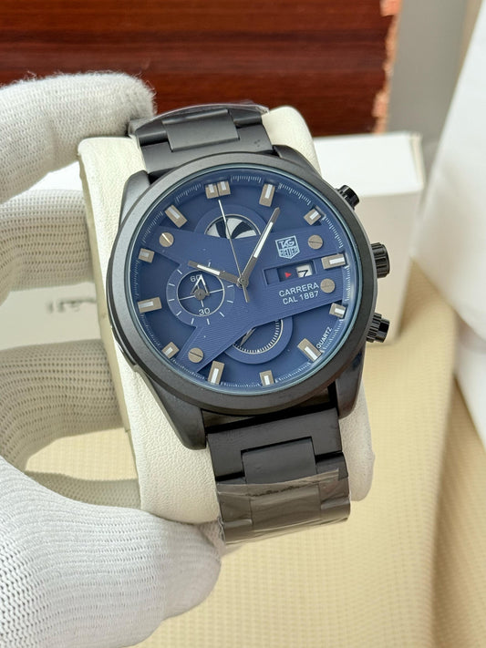 Tag Heuer Grand Carrera 1887 Blue Dial Metal Belt Men's Watch