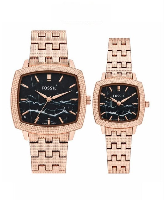 Fossil Nick Jonas Black Dial Couple Watch