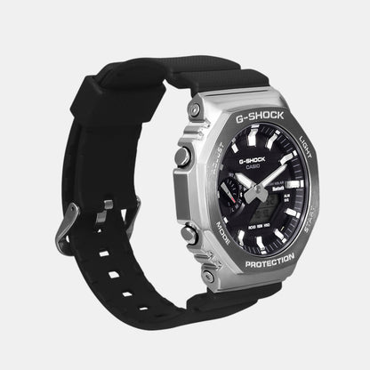 G-SHOCK Silver Dial Black Resin Strap Analog-Digital Watch - For Men G1159 (GM-2100-1ADR)