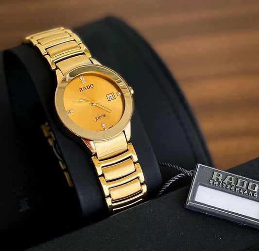 Rado Ceramic Gold Dial For Men's Analog Watch