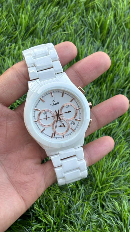 Rado HyperChrome Automatic White Dial Chronograph Mens Watch