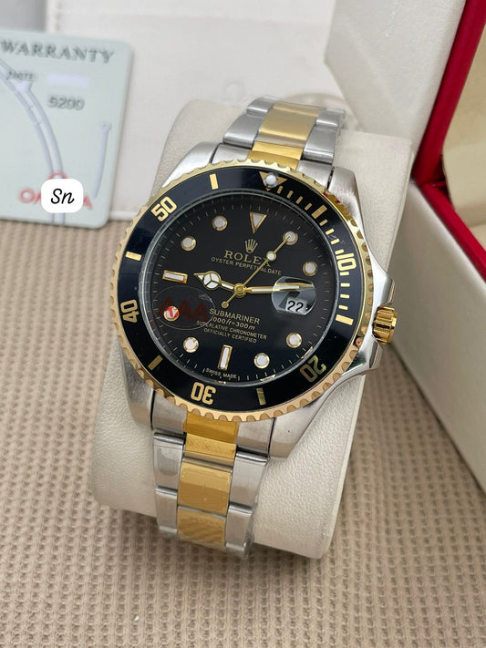 Rolex Submariner Quartz Black Dial Men's Watch