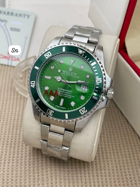 Rolex Submariner Quartz Green Dial Watch For Him