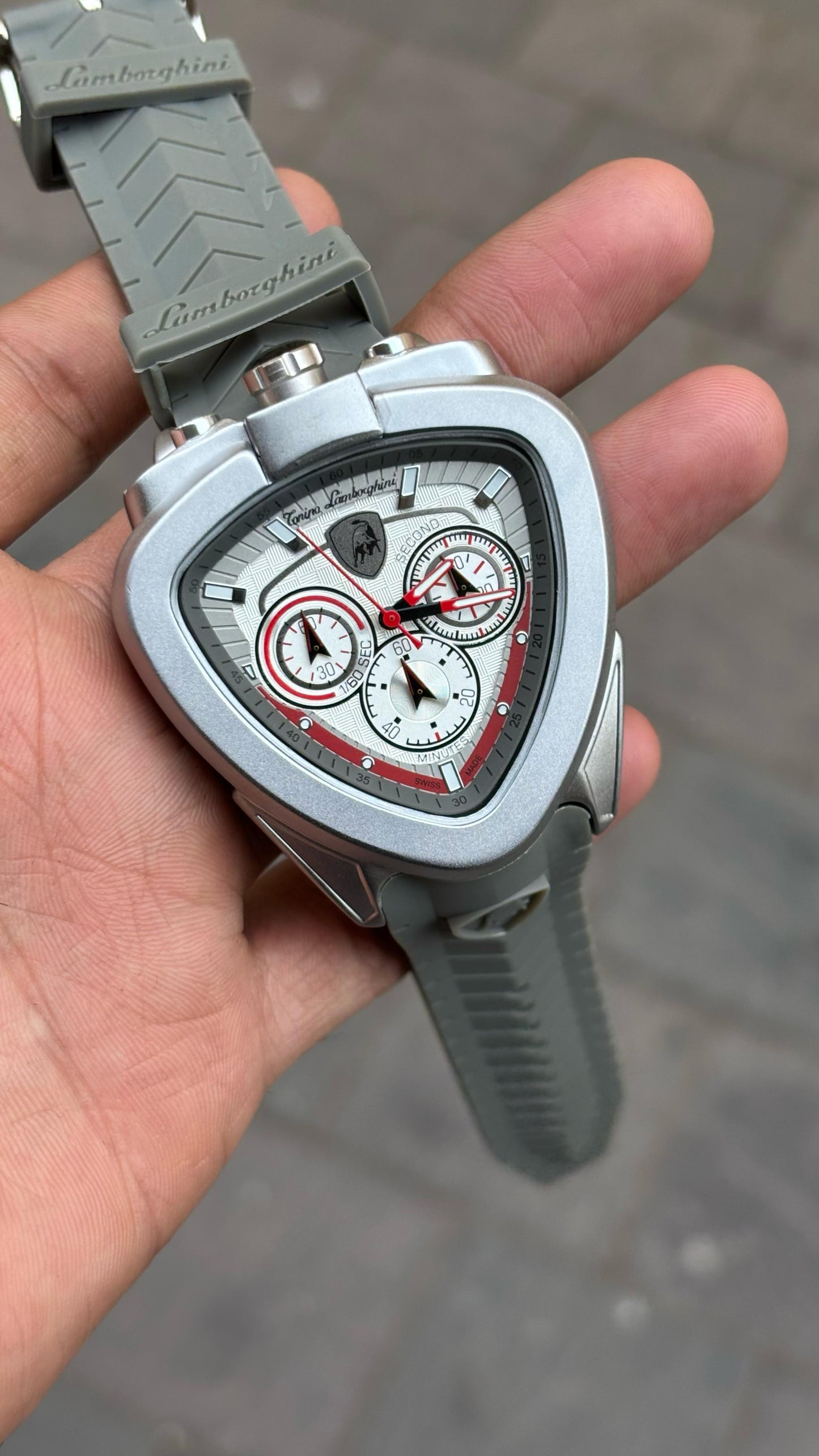 Lamborghini New Spyder White Dial Quartz Chronograph Men's Watch