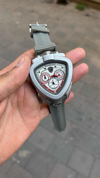 Lamborghini New Spyder White Dial Quartz Chronograph Men's Watch