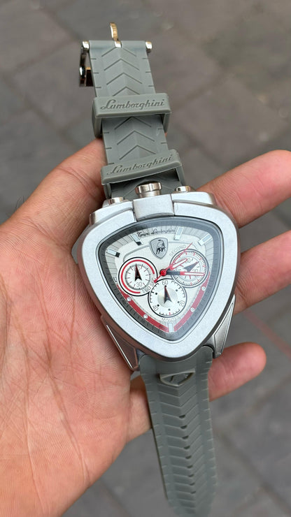 Lamborghini New Spyder White Dial Quartz Chronograph Men's Watch