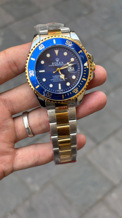Rol-ex Submariner Analog Blue Dial Round Men's Watch