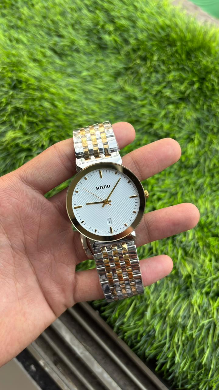 Rado Florence White Dial Round Quartz Watch For Men's