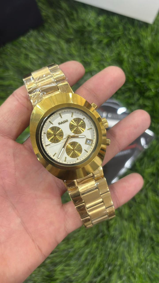 Rado Diastar White Dial Chronograph Watch For Men's