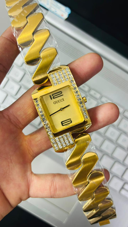 Gucci Chemin Des Tourelles Gold Dial Watch For Men's