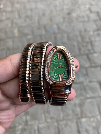 Bvlgari Serpenti Spiga Tubogas Green Dial Women's Watch