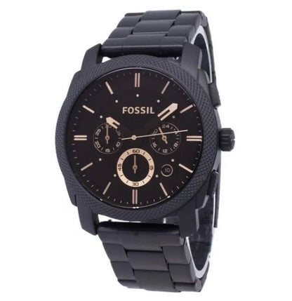 Fossil Fs4682 Brown Dial Black Metal Watch for Men