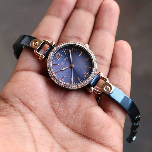 Fossil Blue Dial New Metal Belt Women Watch