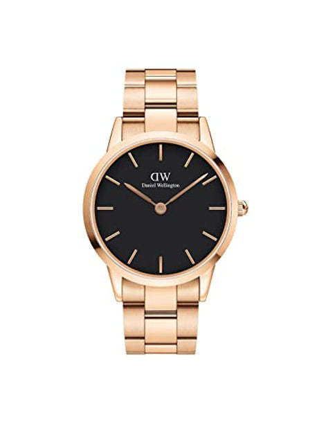 Daniel Wellington Iconic Link Rose Gold Black Dial Couple Watch Set watchworld