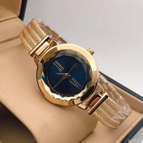 Gucci Blue Dail Metal Belt Women's Watch