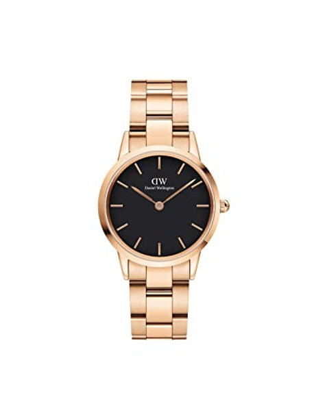 Daniel Wellington Iconic Link Rose Gold Black Dial Couple Watch Set