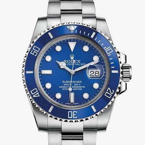 Rolex Automatic Blue Dial Analog Silver Chain Metal Round Men's Watch