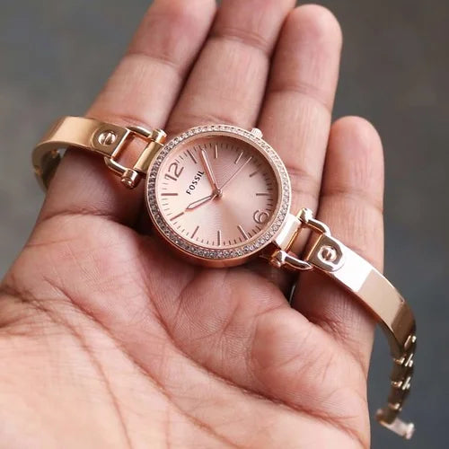 Fossil Rose Gold Dial New Metal Belt Women Watch