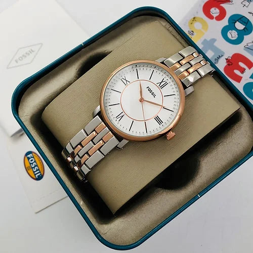 Fossil White-RG Dial Women's Analog Luxury Watch