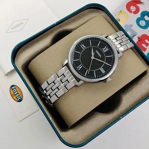 Fossil Black Dial Silver Woman watch