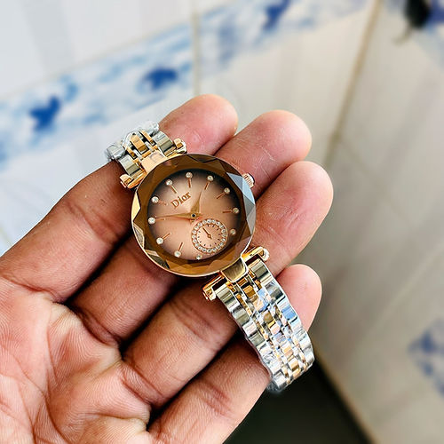 Dior Rose Gold Dial Metal Belt Women's Watch