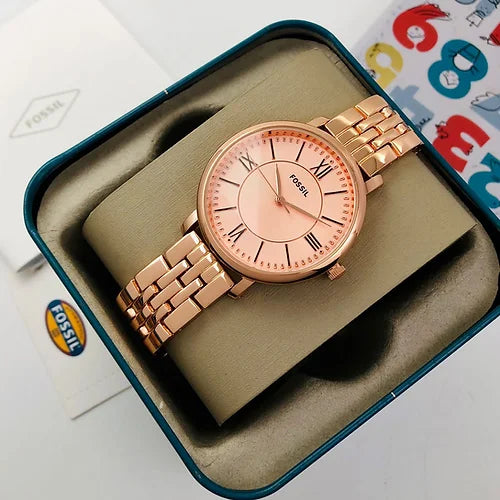 Fossil Rosegold Dial Women's Analog Luxury Watch