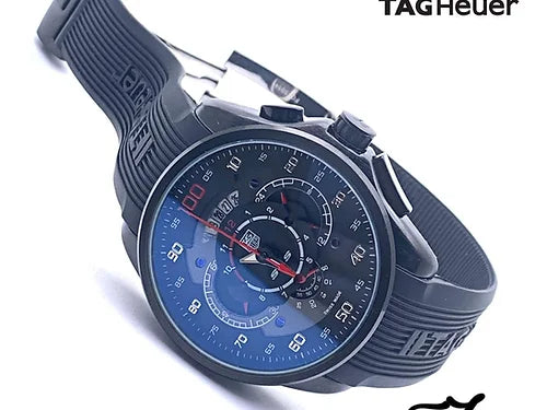 Tag Heuer Black Dial Rubber Belt Men's Watch