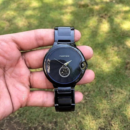 Cartier Full Black Dial Full Metal Watch for Men’s