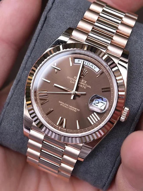 Rolex Day-Date Oyster Gold With Brown Dial Men's Watch