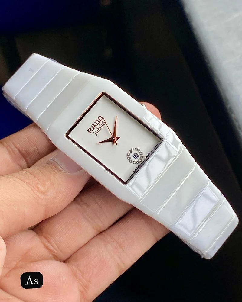 Rado Square White Dial Ciramic Belt Men's Watch