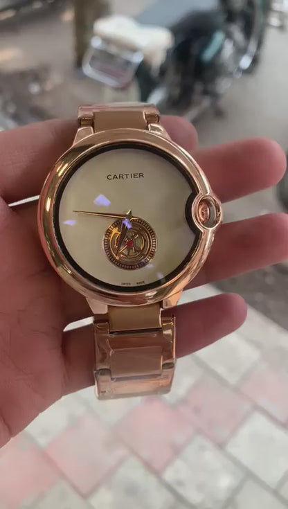 Cartier gold Chain belt glass Watch For Men