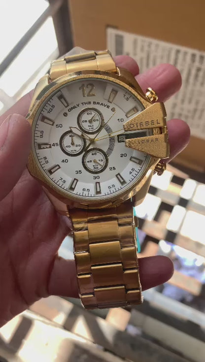 Diesel White Gold Dial New model Watch For Men’s