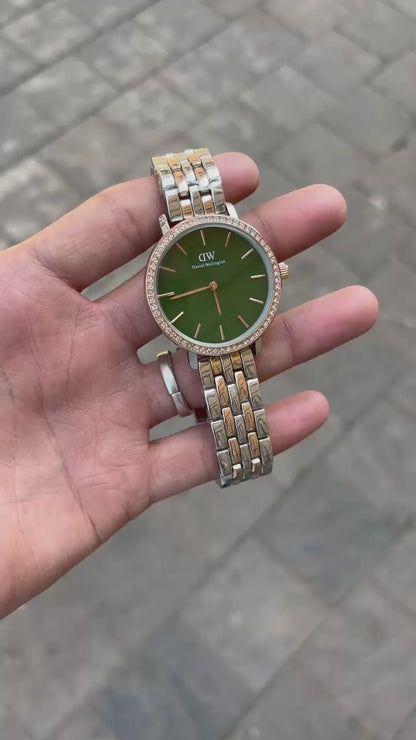 Daniel Wellington Green Dial Analog Metal Women's Watch