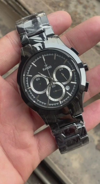 Rado HyperChrome Automatic Black And SIlver Dial Chronograph Men's Watch